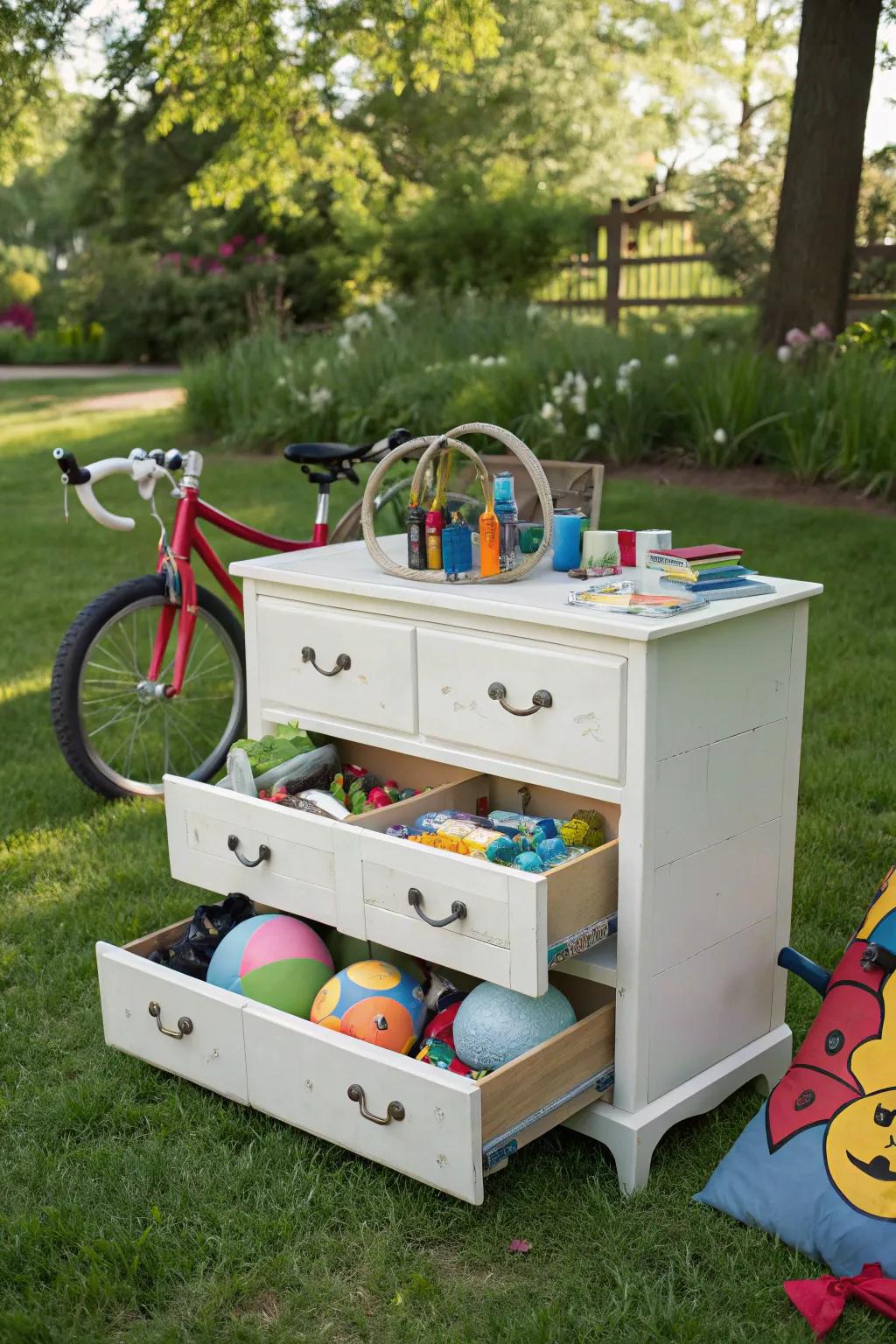 Revamp furniture for toy storage.