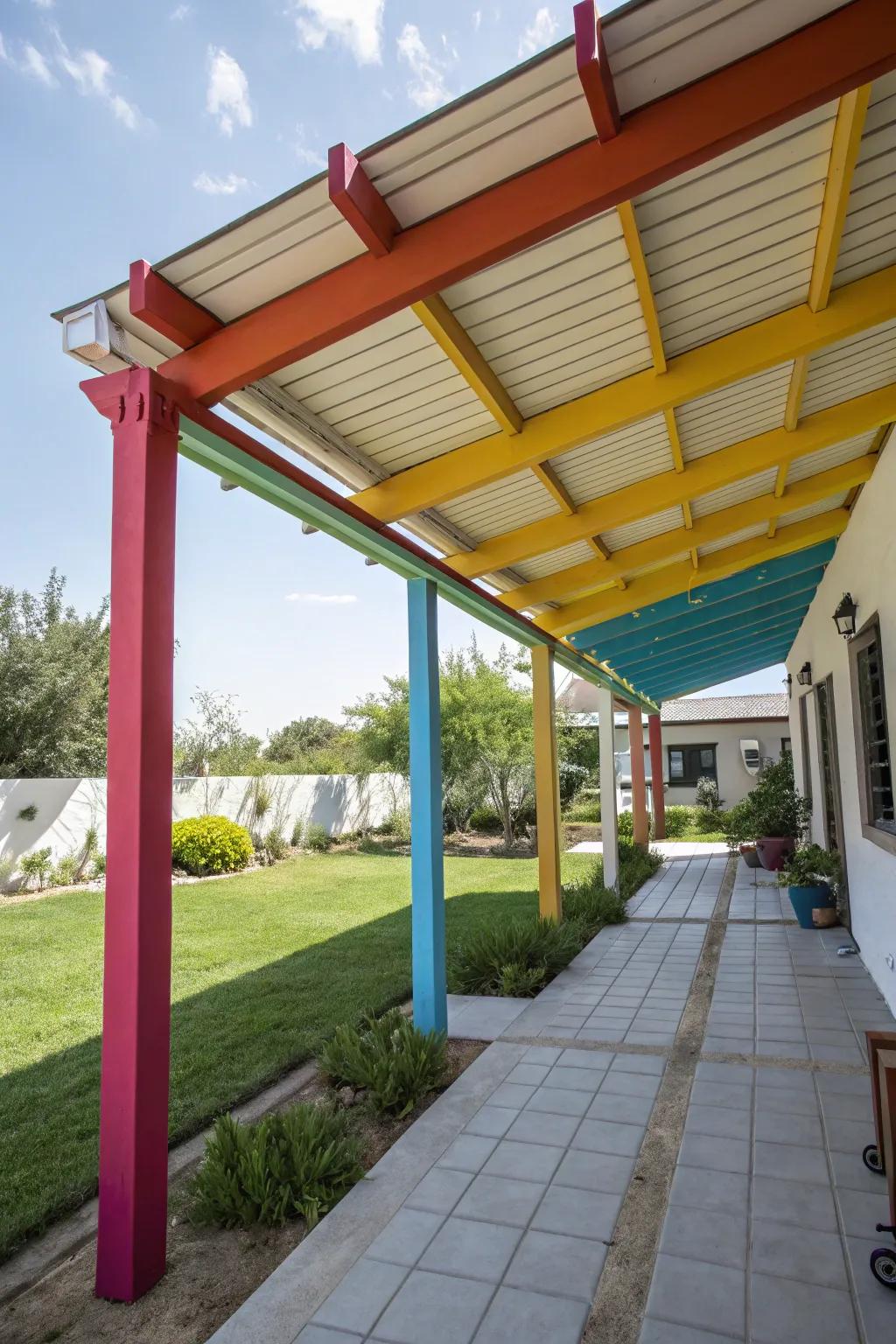 Chromatic beams infuse color and exuberance into rainy days.