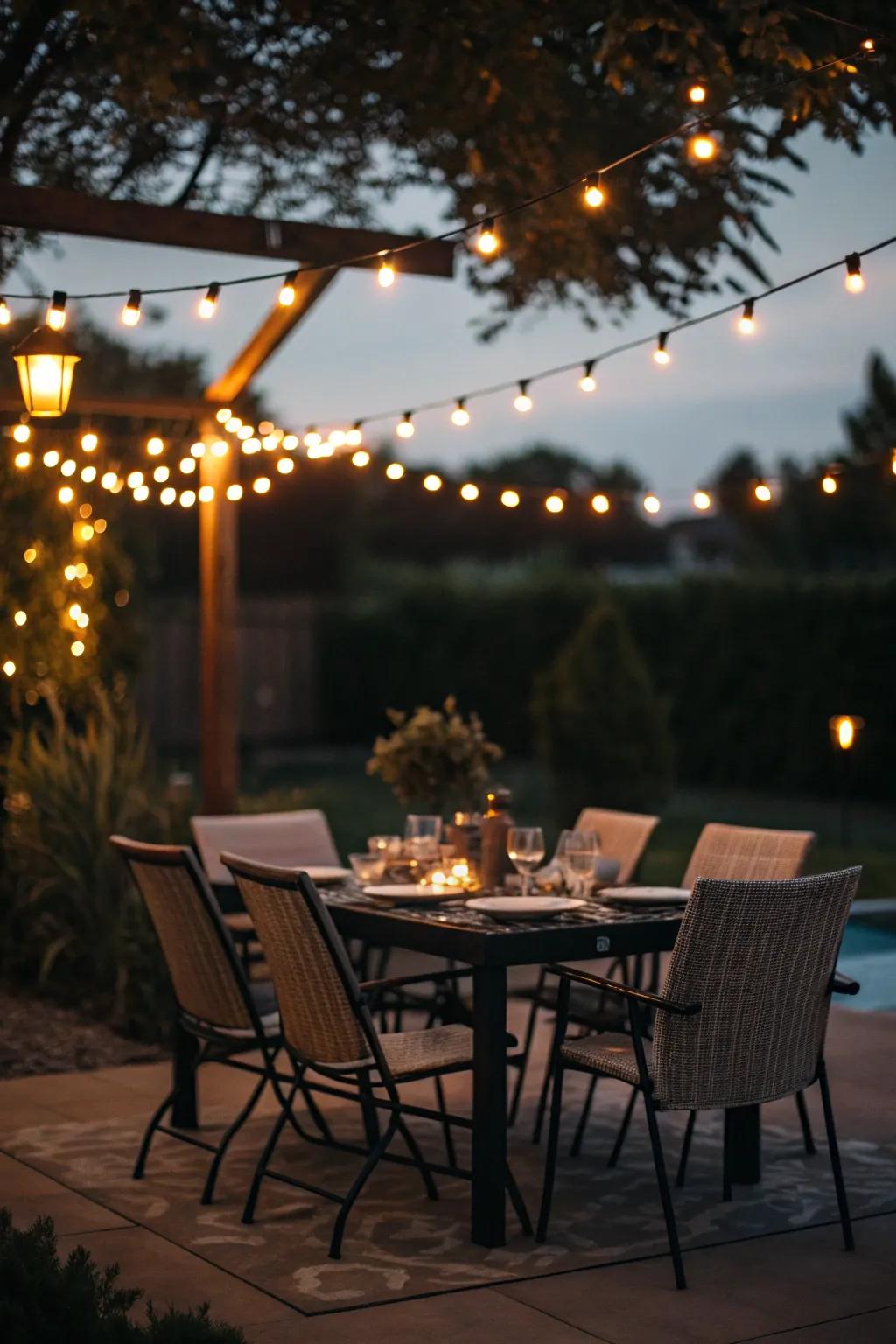 Dining sets create a perfect spot for meals outdoors.