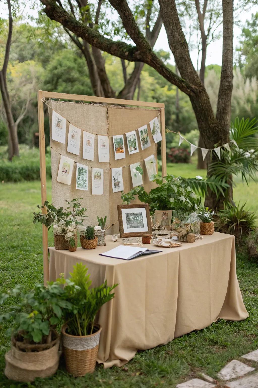 Eco conscious elements render your photo booth stylish and sustainable.