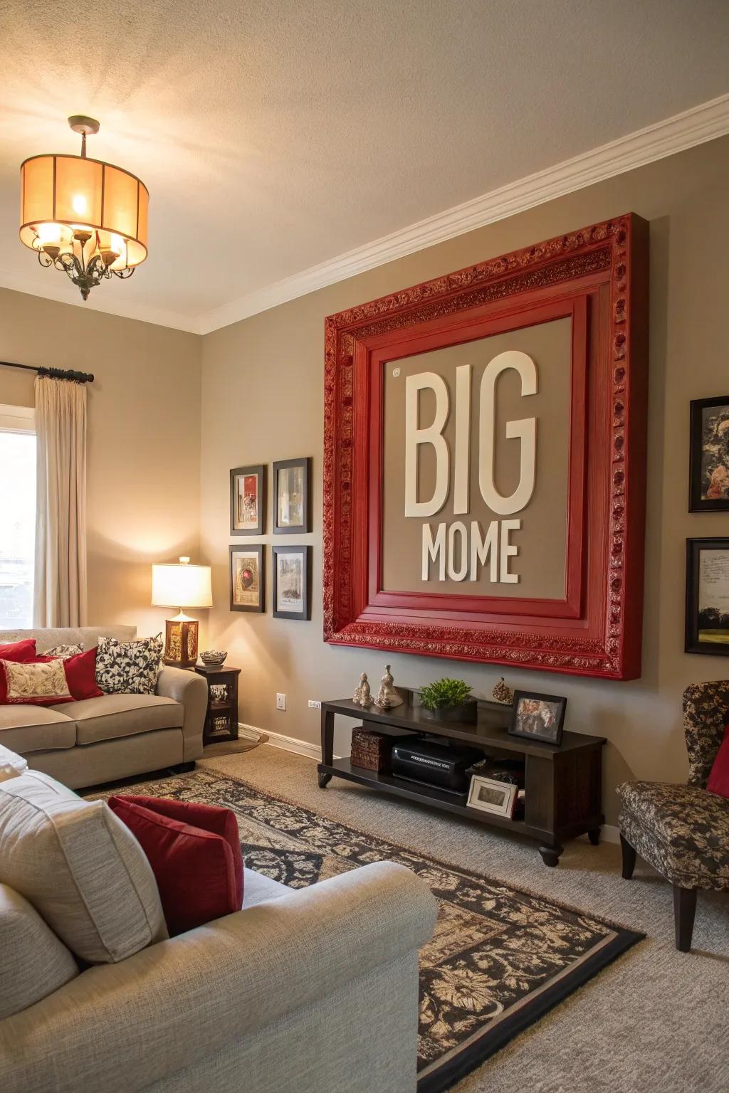 Large-scale frames serve as an impressive central feature in any space.