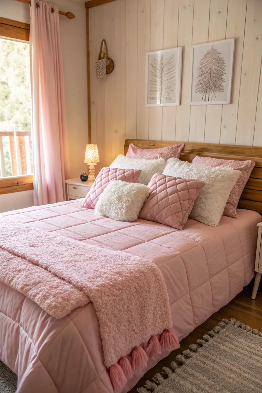 A rose-themed holiday haven.