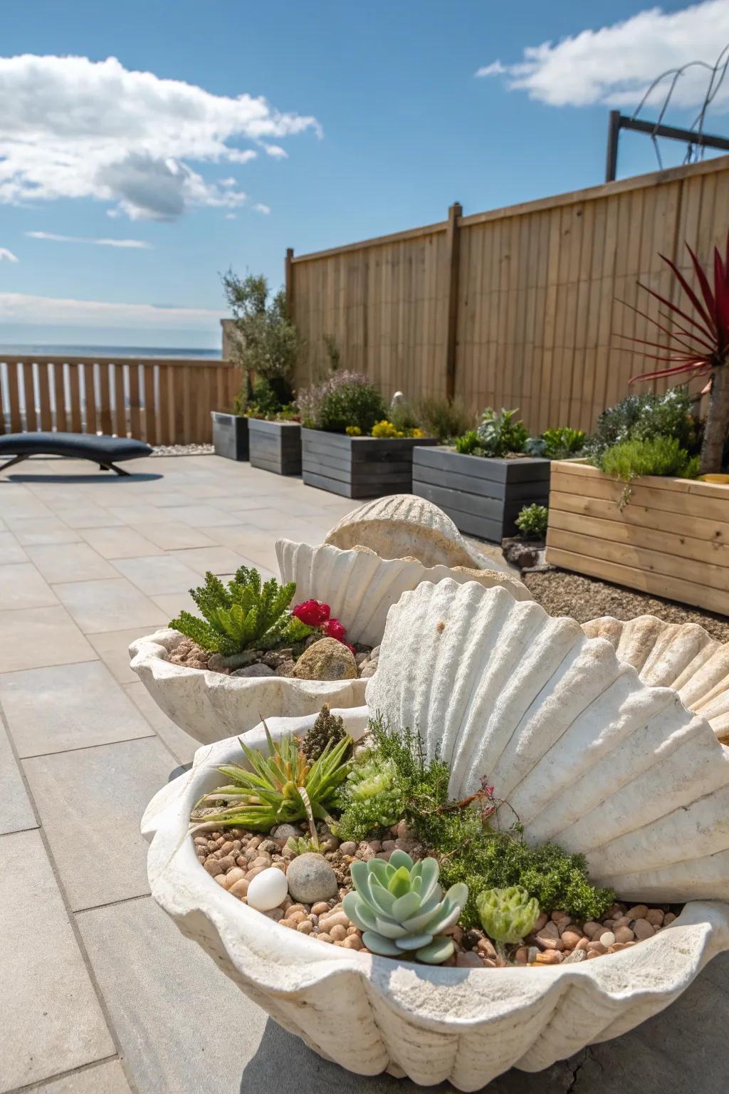 Bring the beach home with oceanshell containers.