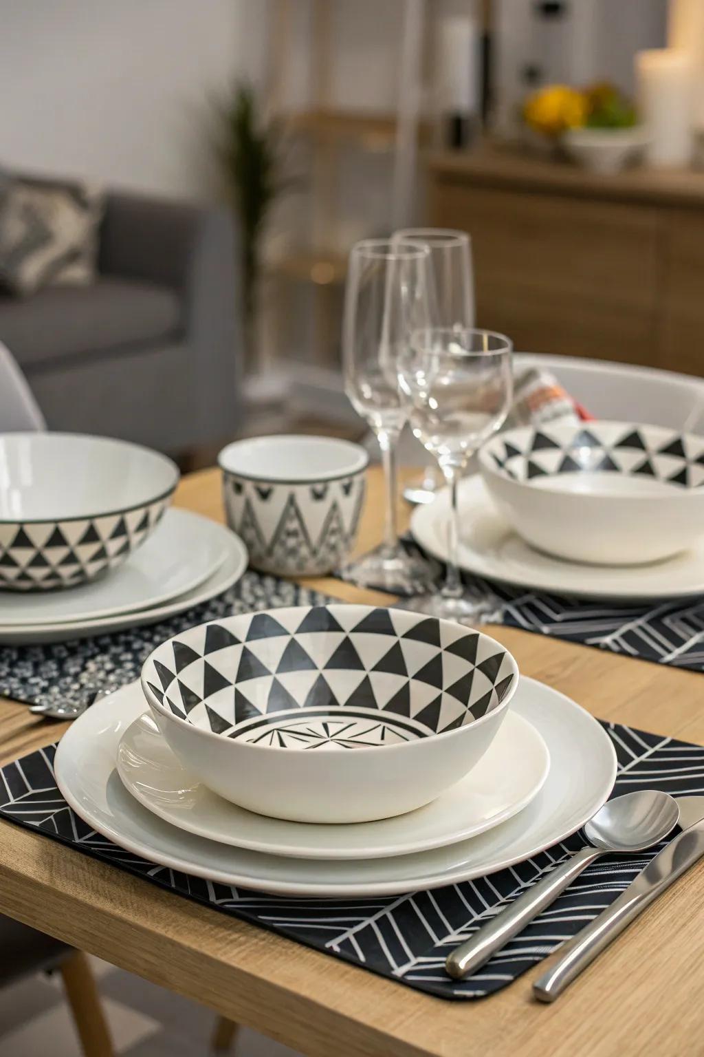 Add sophistication with shaped glamour.