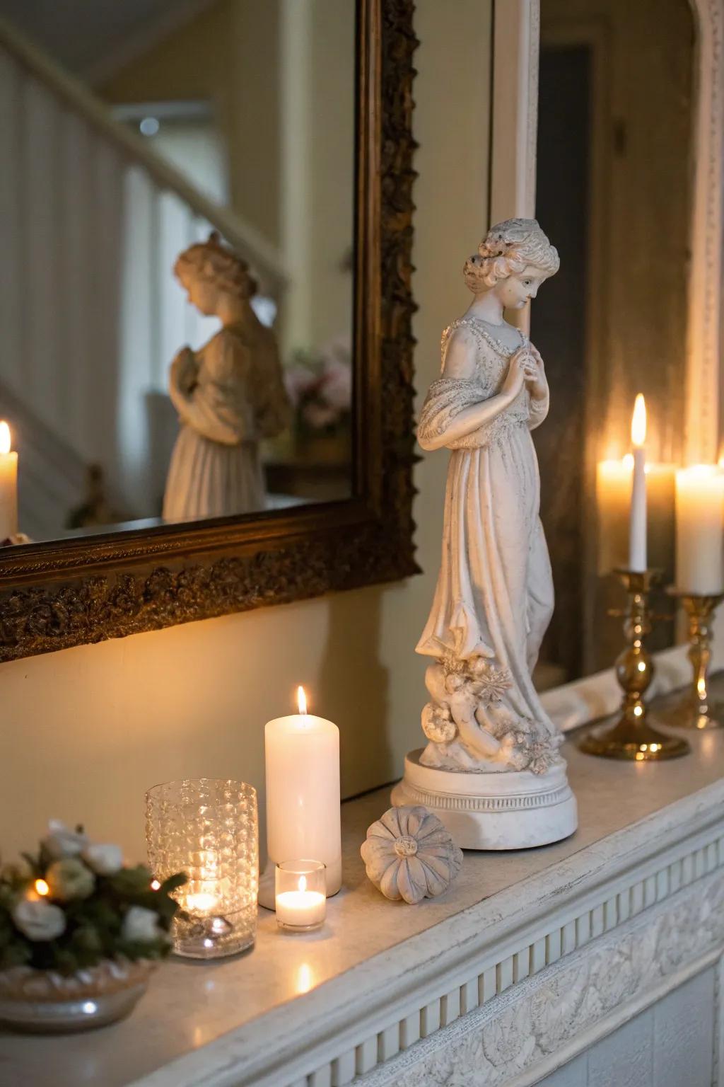 Introduce artistic flair with a porcelain art figurine.