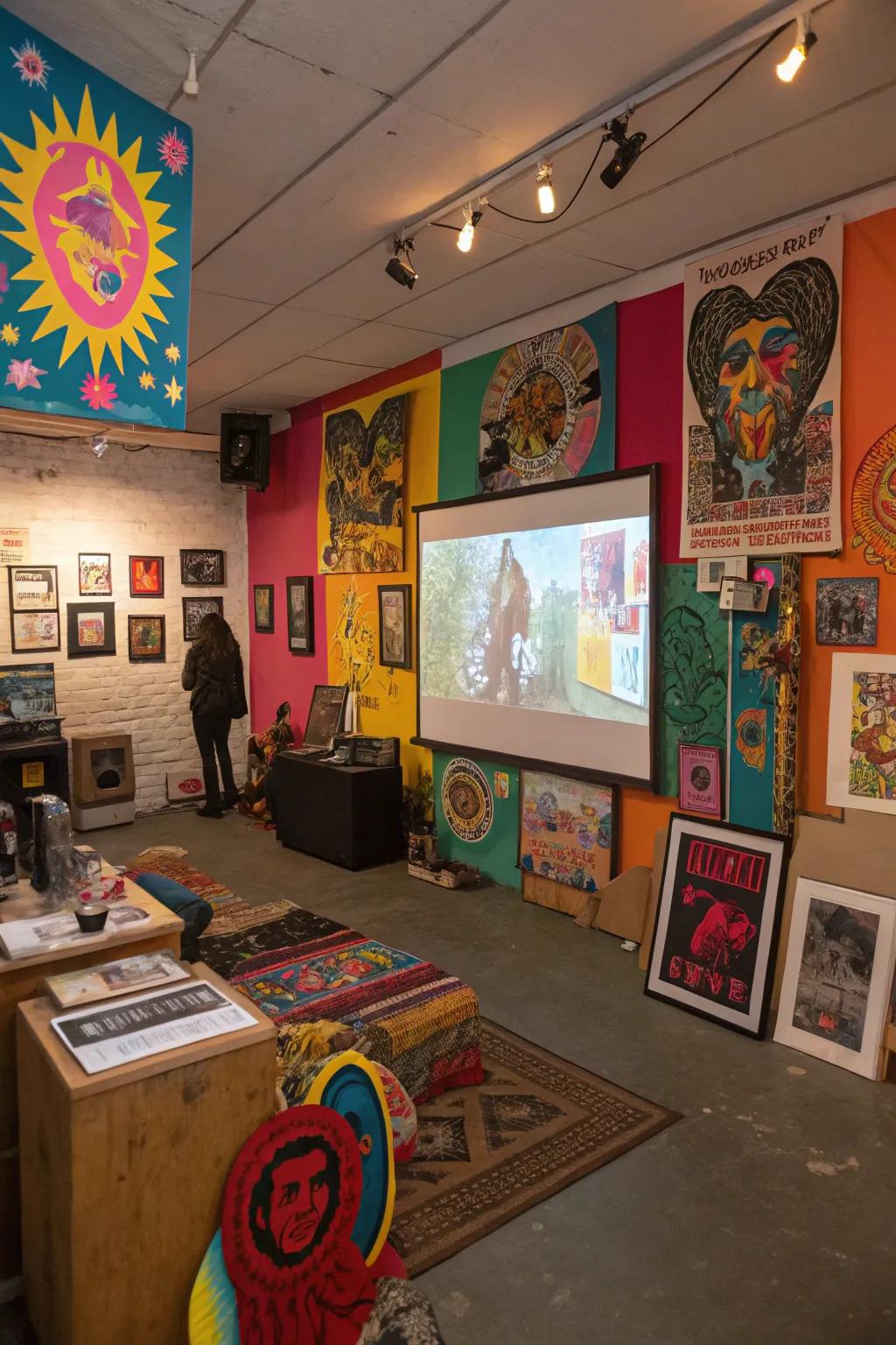 Different art makes the room fun and lively.