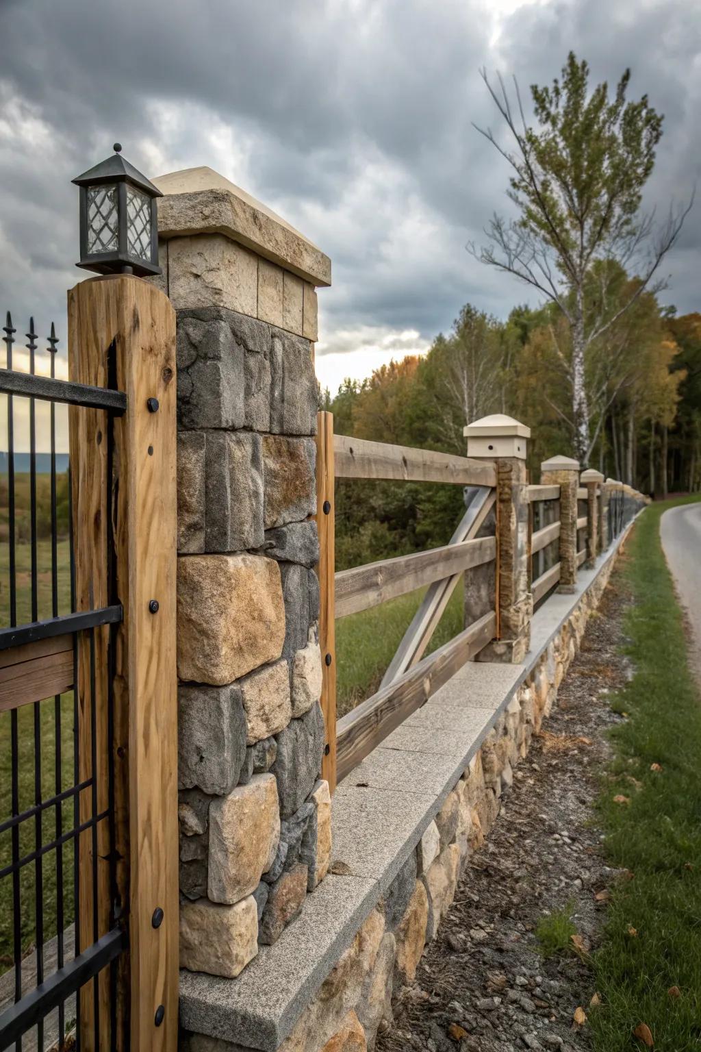 Vibrant boundary utilizing blended materials.