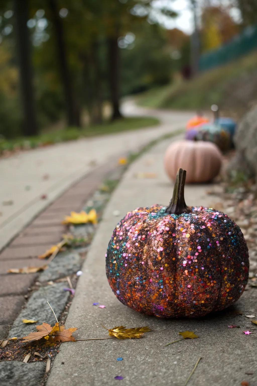 An aerial spark-inspired iridescence pumpkin that dazzles in the obscurity.