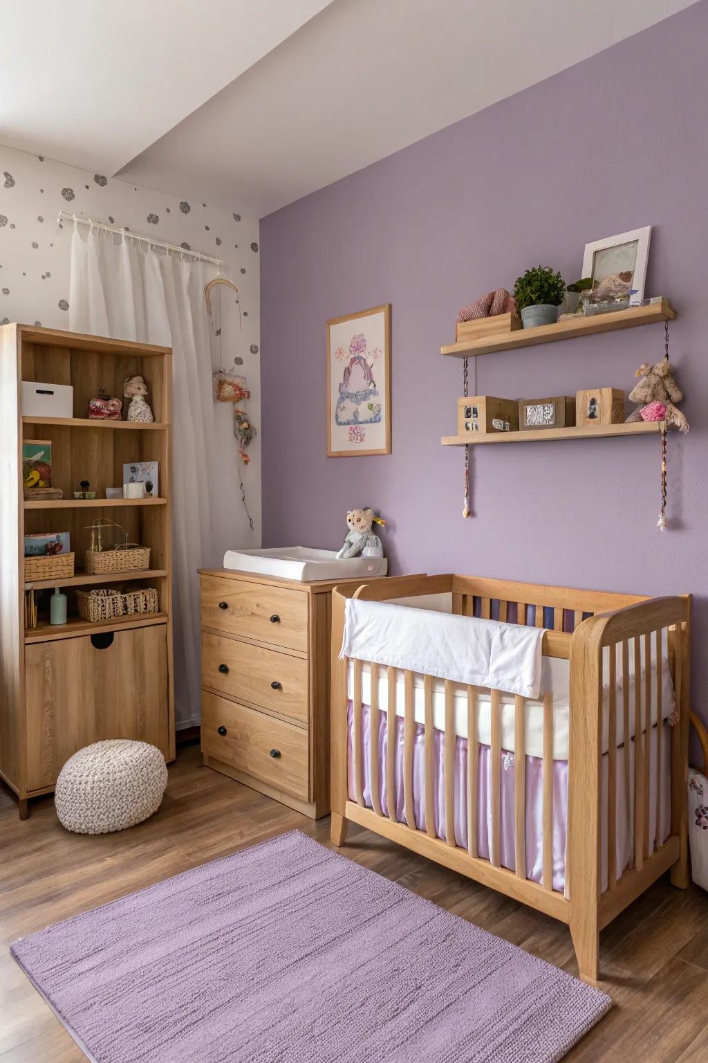 Natural components blend beautifully with the purple theme.