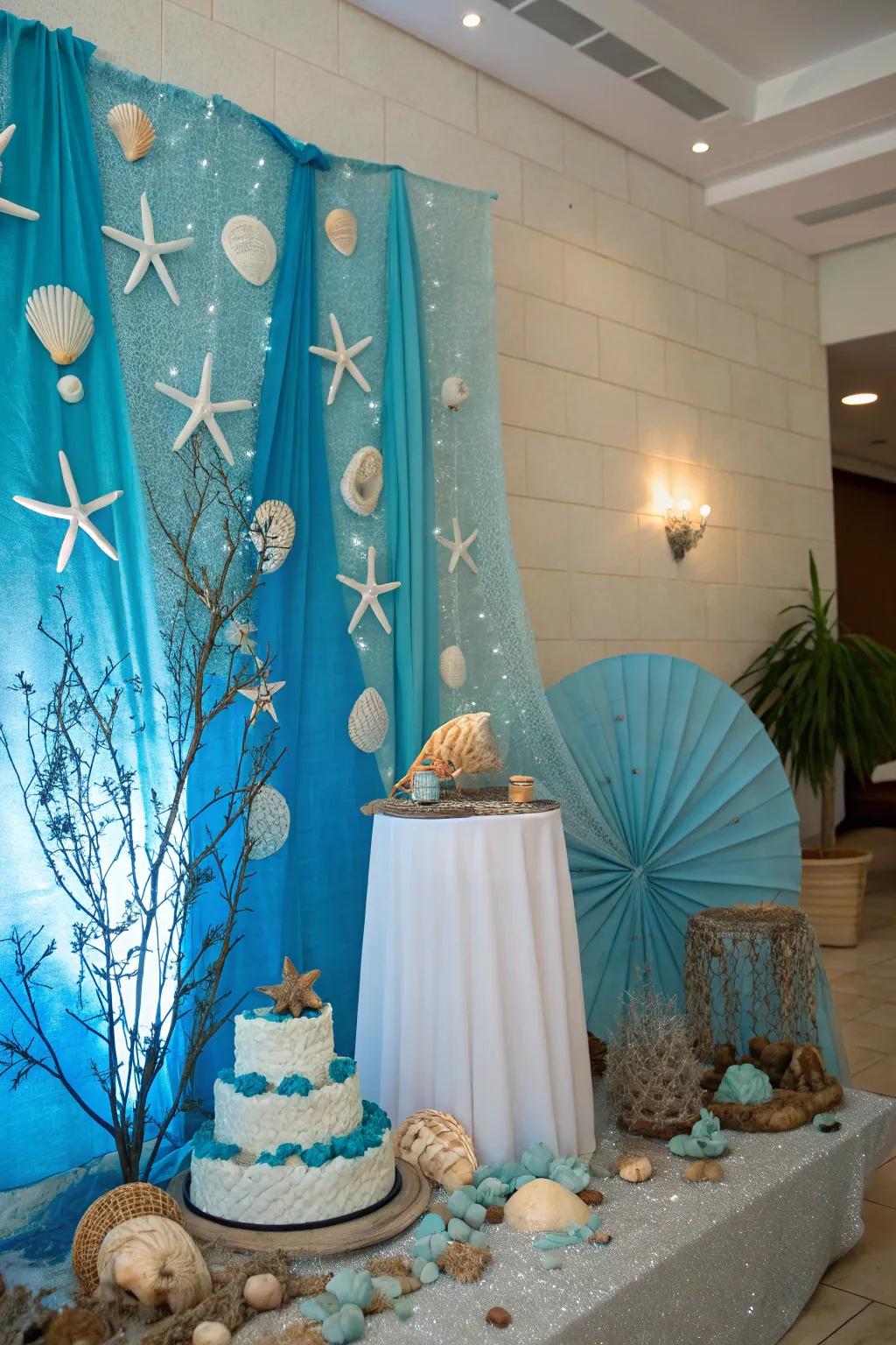 Ocean elements create a refreshing and serene backdrop.