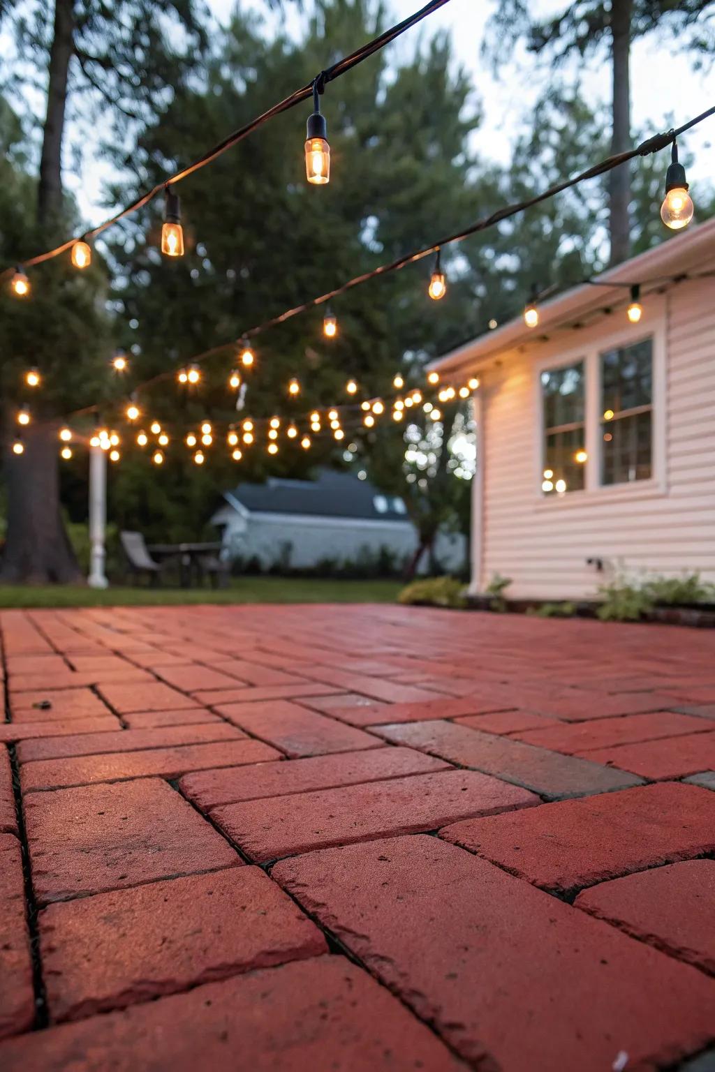 Pendant strands introduce a hint of enchantment to your patio evenings.