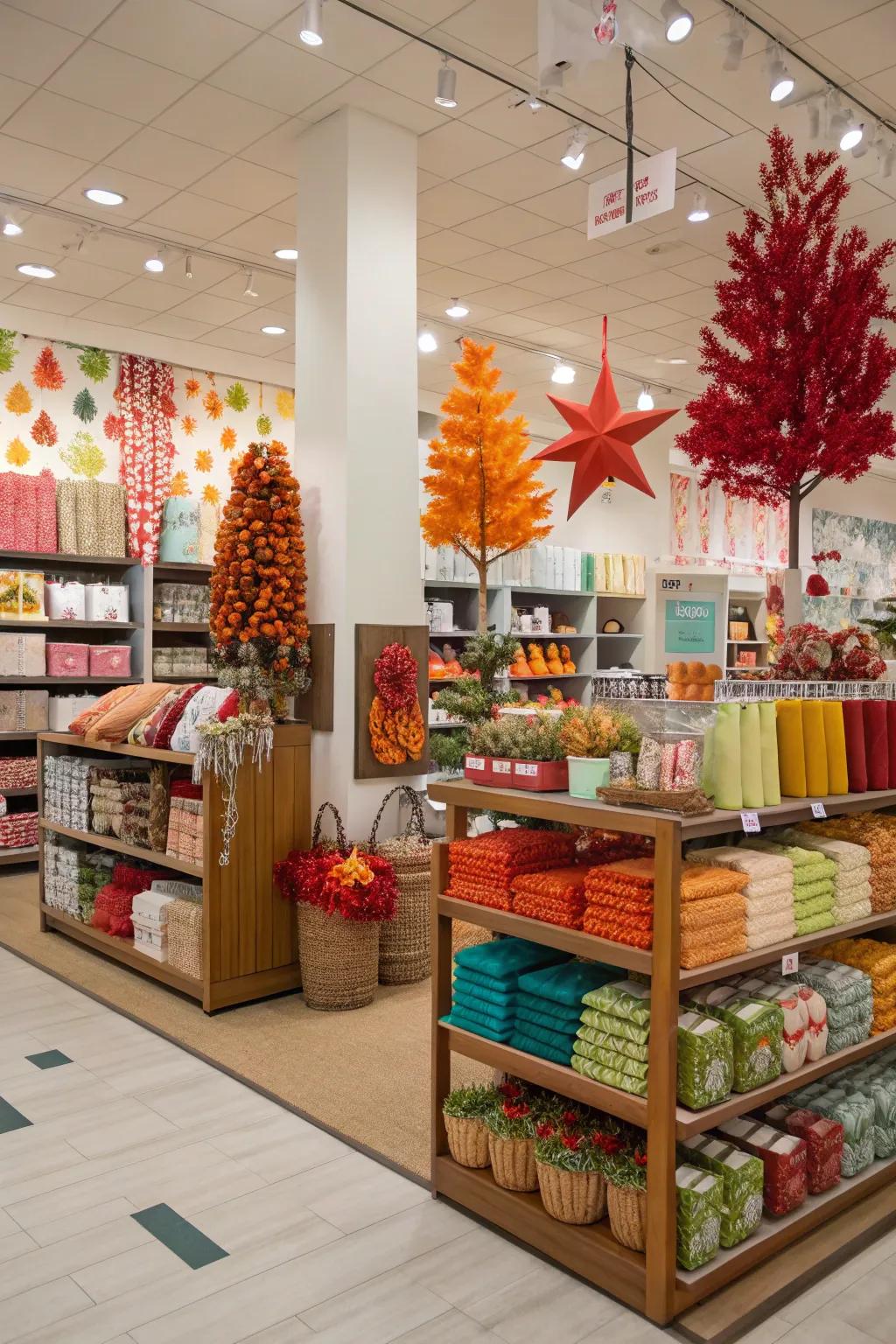 Holiday decor keeps store spaces fresh and engaging.