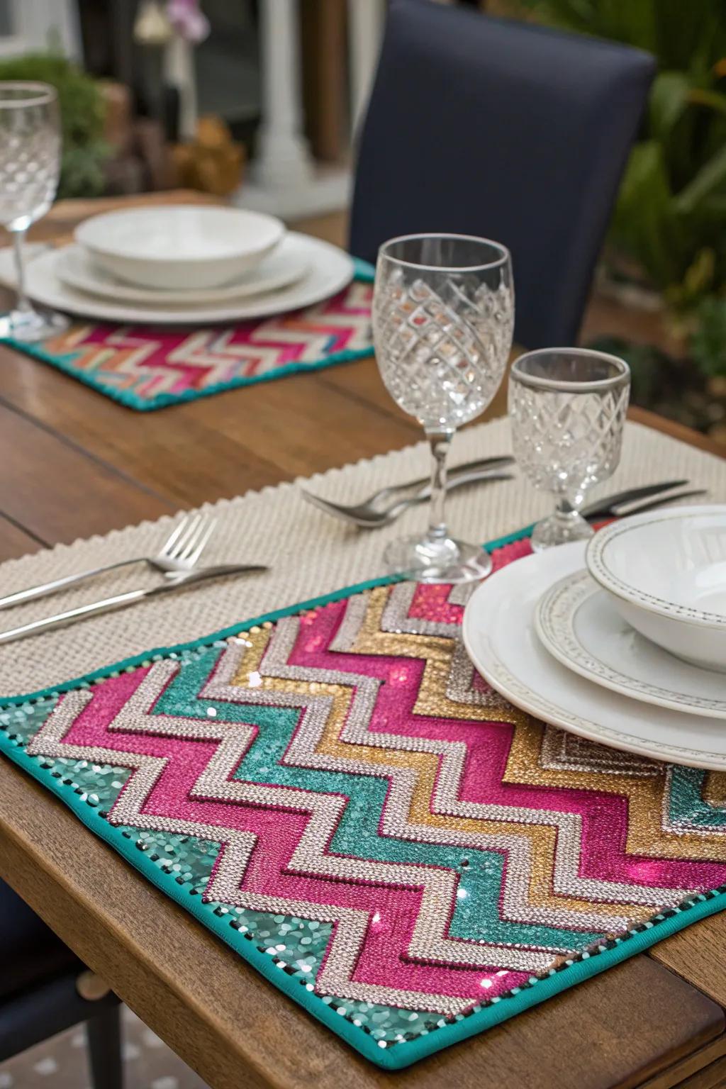 Zigzag crystals infuse energy into eating.
