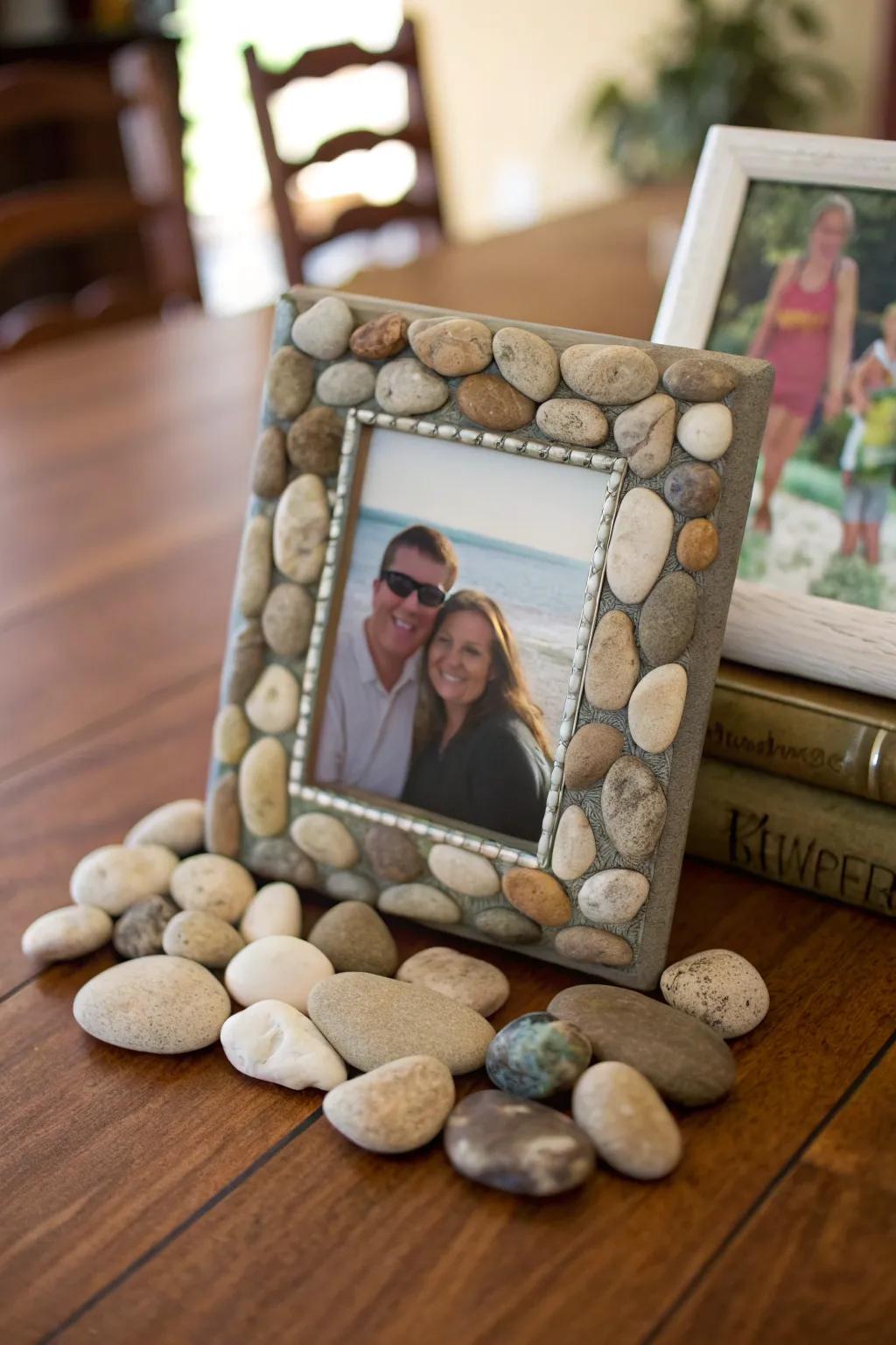 A stone-adorned surround for treasured images