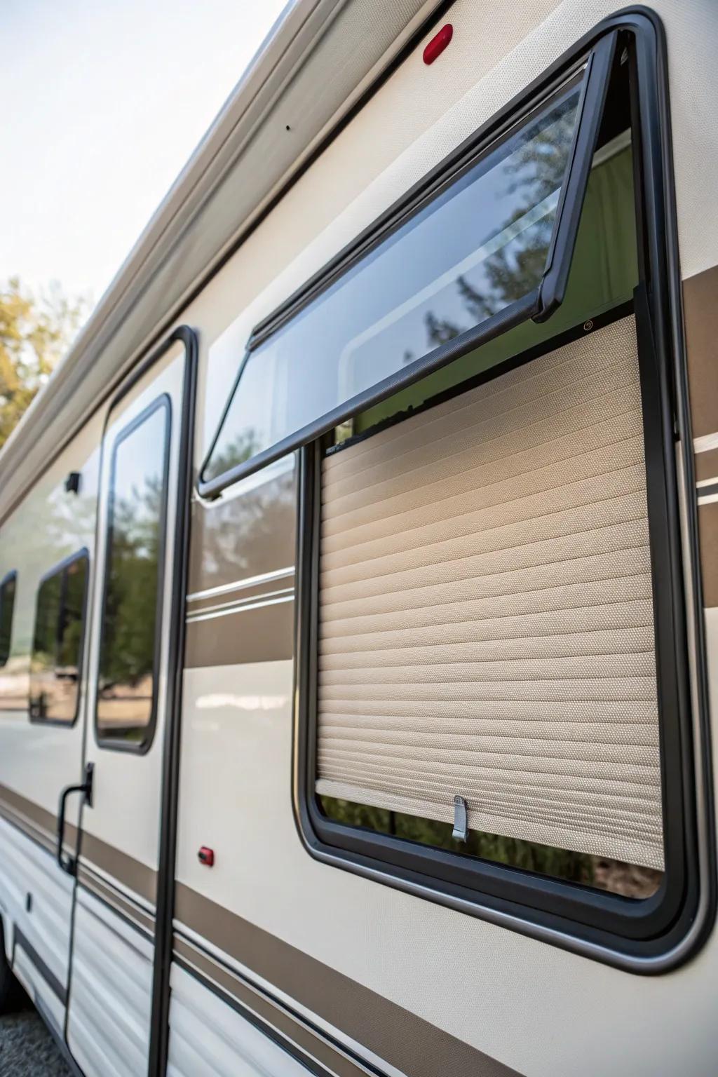 Honeycomb awnings deliver thermal regulation and vitality efficiency.