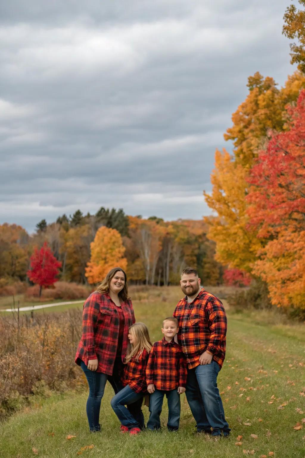 Checkered ensembles fashion a traditional and cohesive aesthetic.