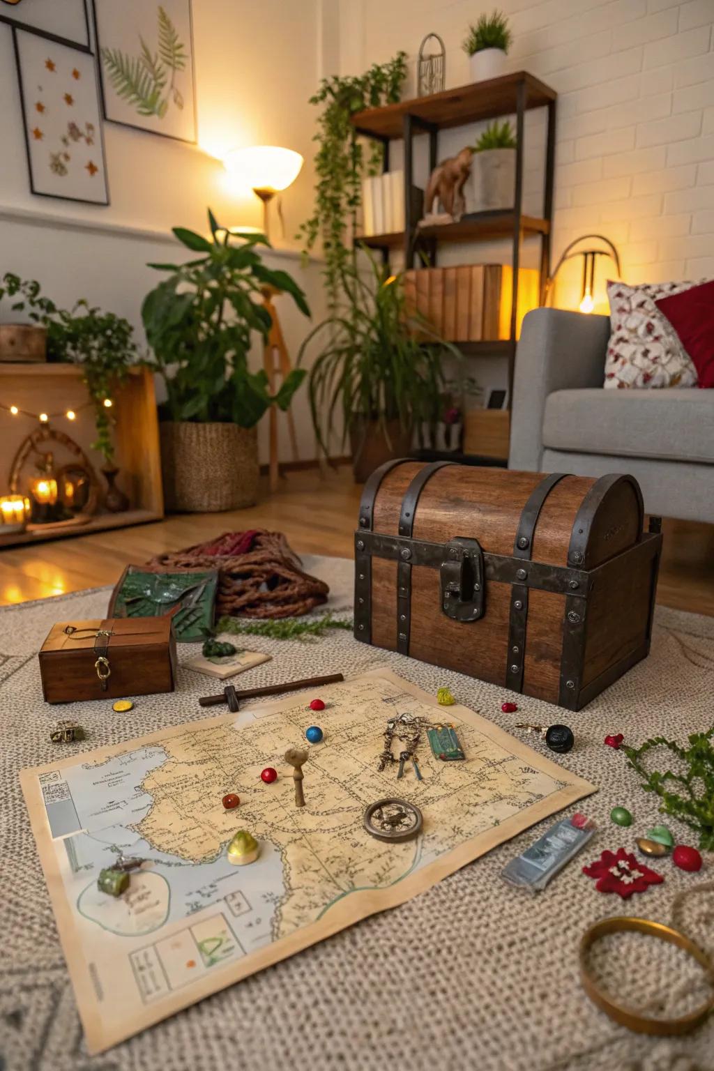 Embark on a thrilling adventure with an indoor treasure hunt.
