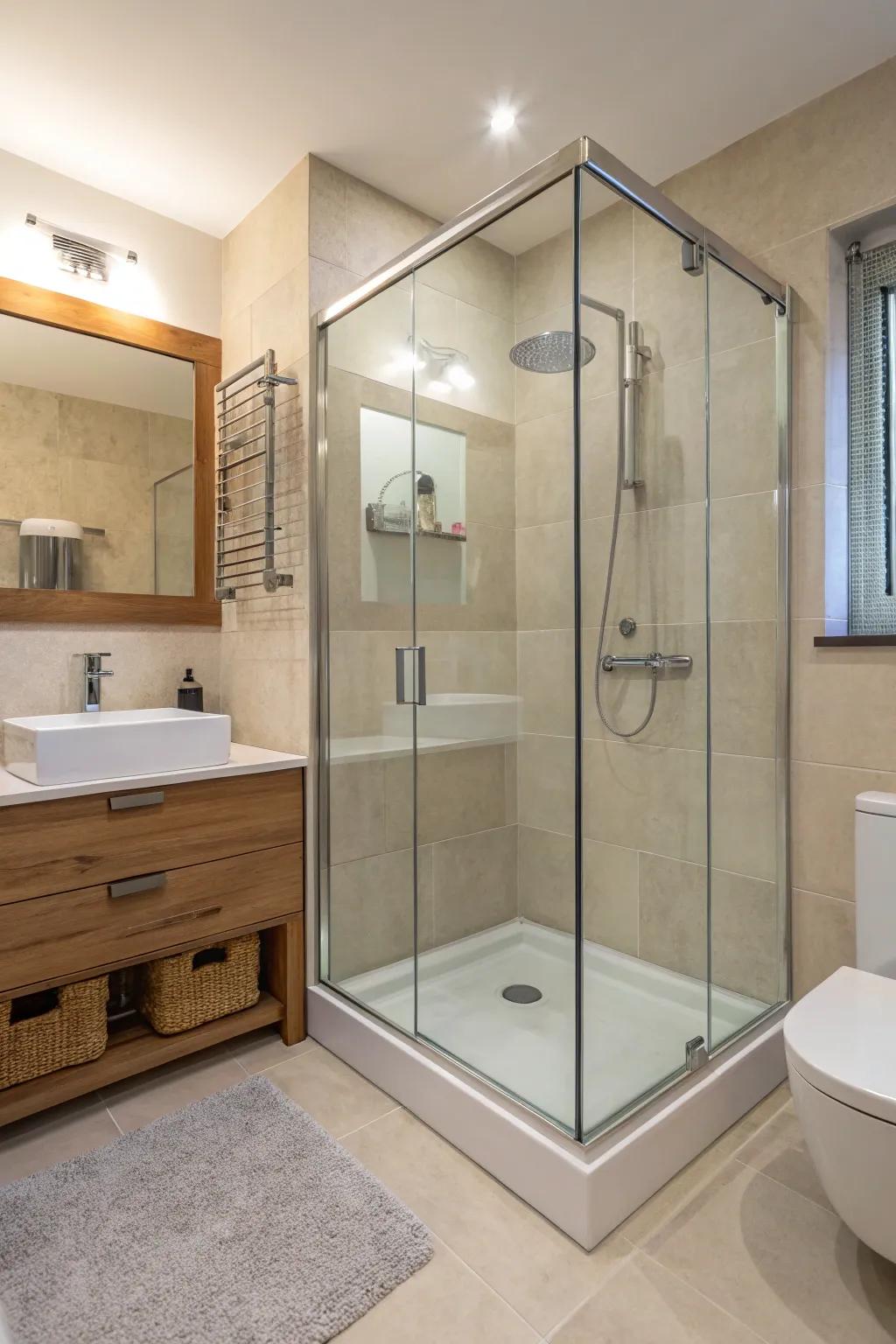 Borderless showers offer a seamless and sophisticated appearance.