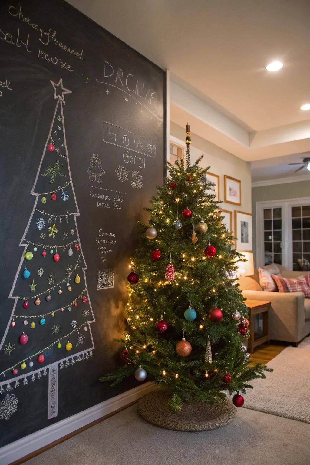 A chalkboard plane sprout furnishes a playful space to embellish each seasonal period.