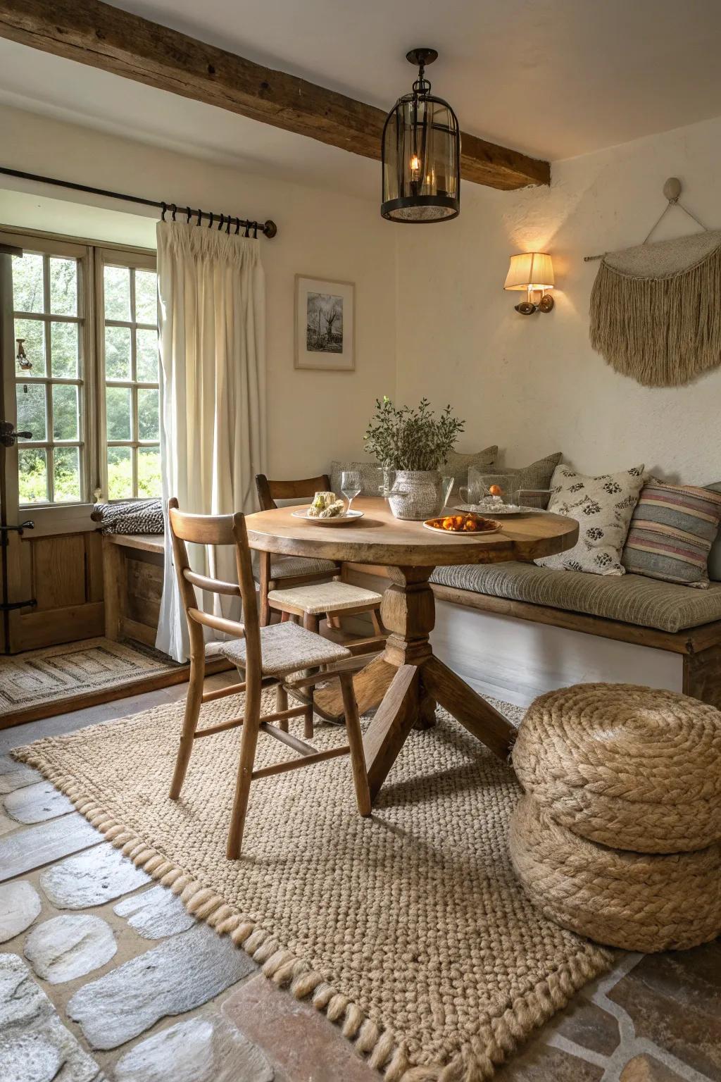 Textural elements enhance style and warmth.