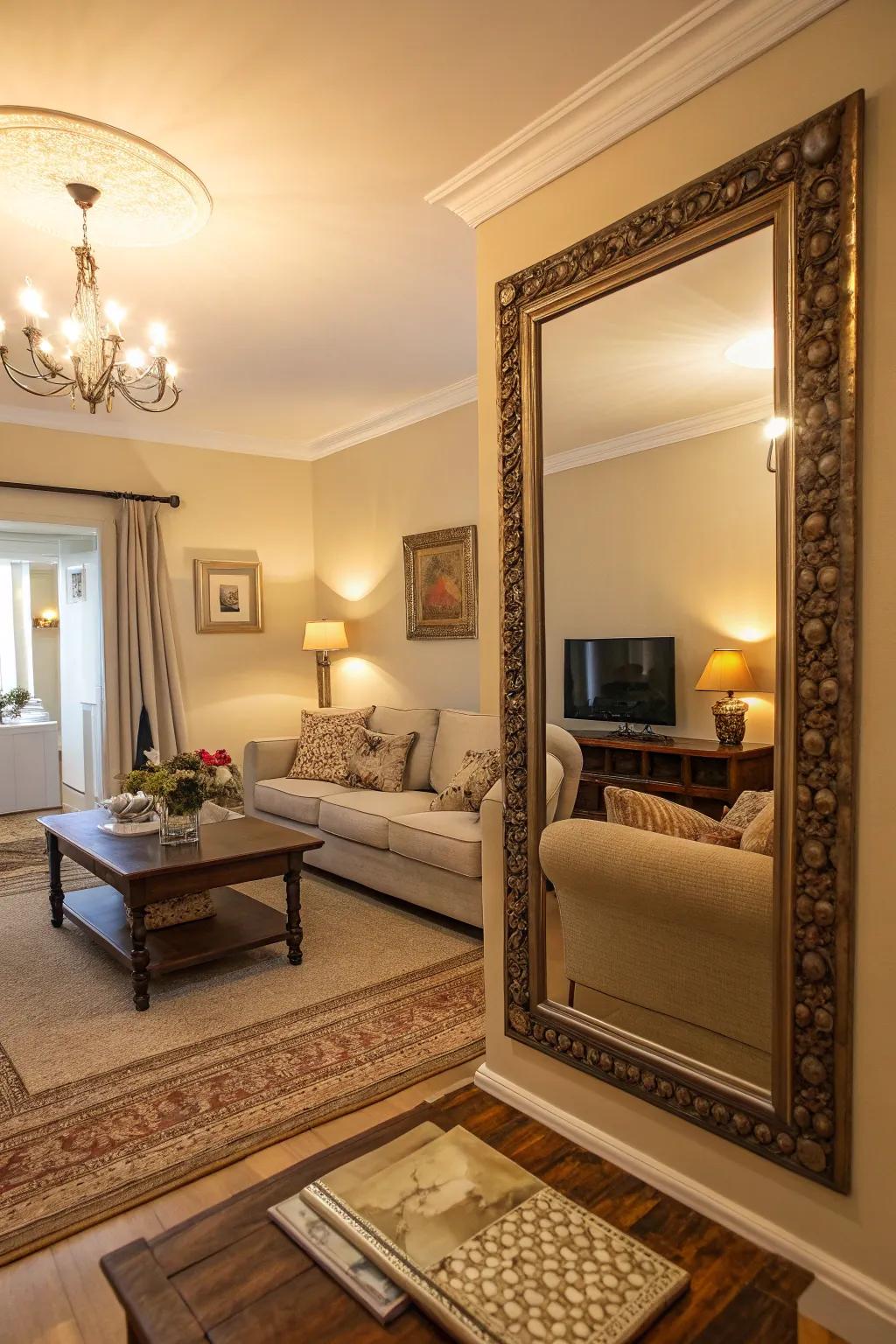 Mirrors can make your room feel bigger and more open.