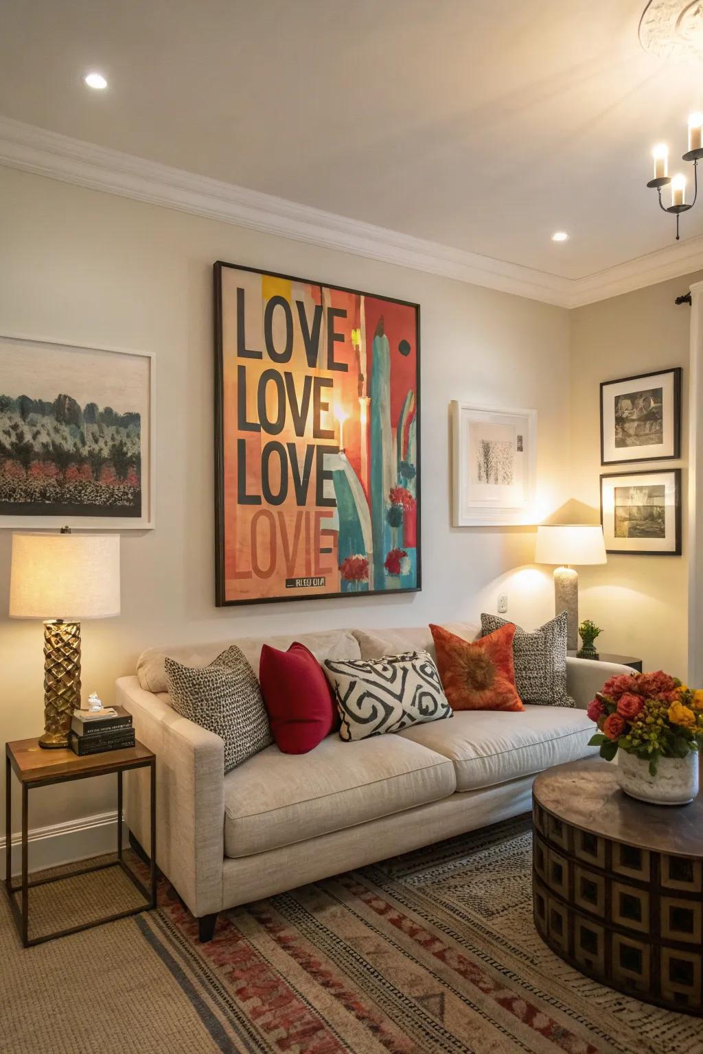 Artwork can be the focal point of your room.