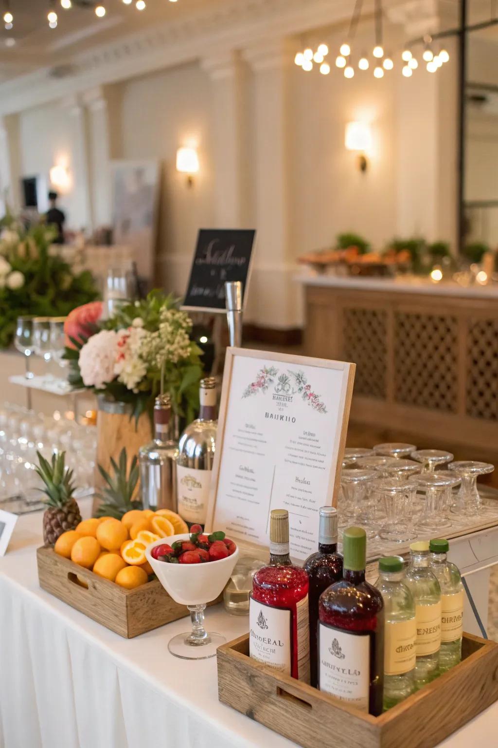A DIY cocktail alcove presenting a spirited, interactive encounter for attendees.