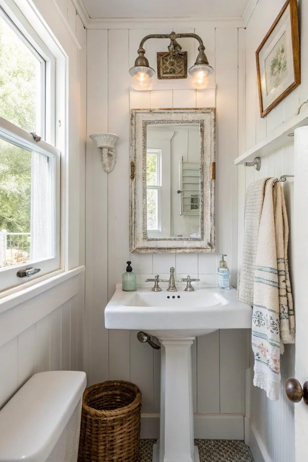 Vintage touches add charm and timeless appeal.