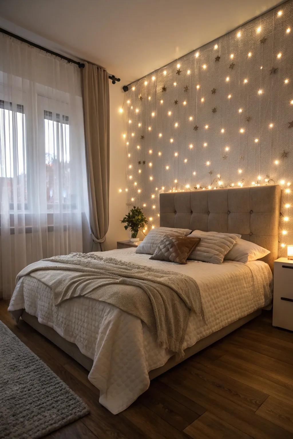 A starry headboard that elevates the entire bedroom design.