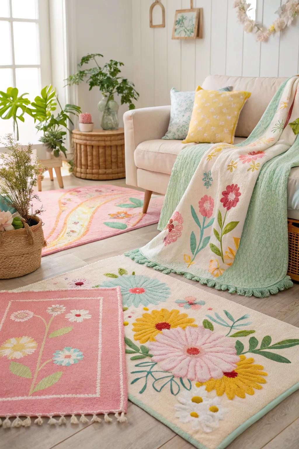 Spring textiles bring freshness and color to your home.