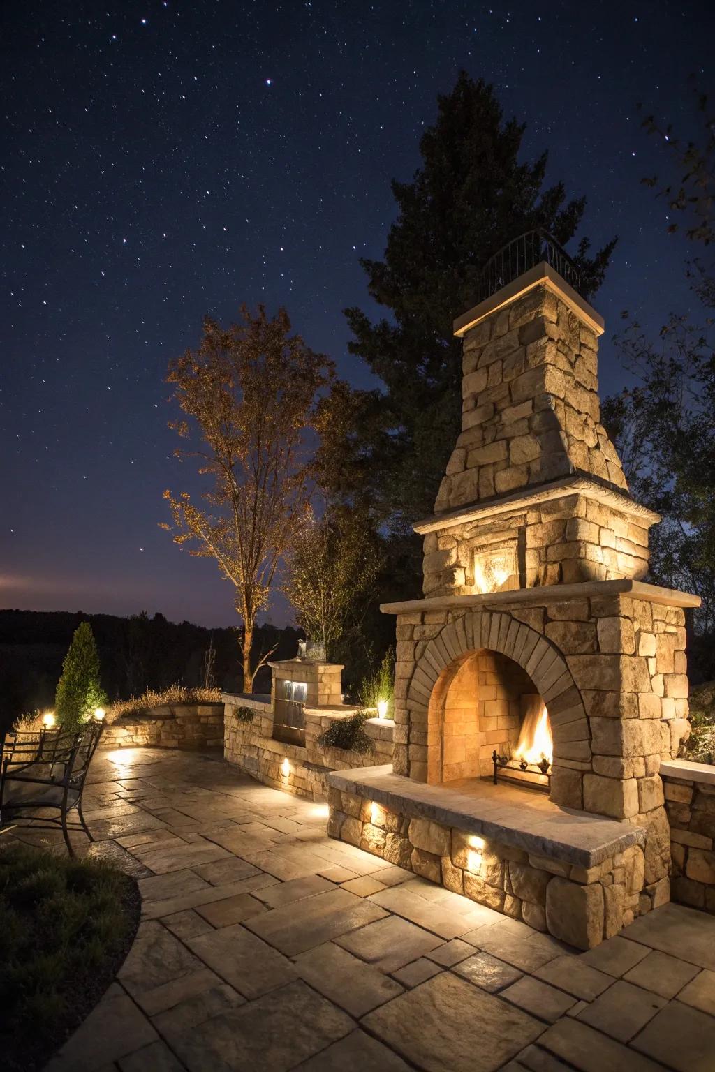Brighten your nights with integrated fireplace bulbs.