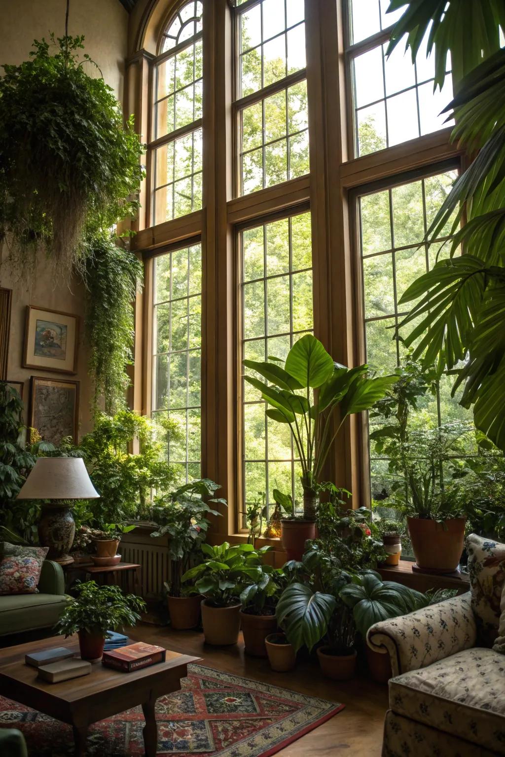 Potted plants bring natural beauty indoors.