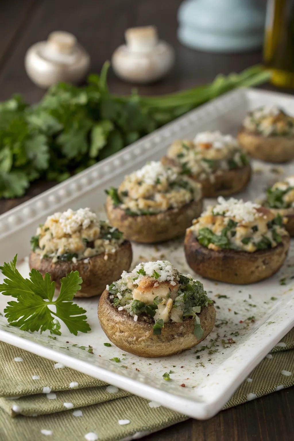Savory stuffed mushrooms