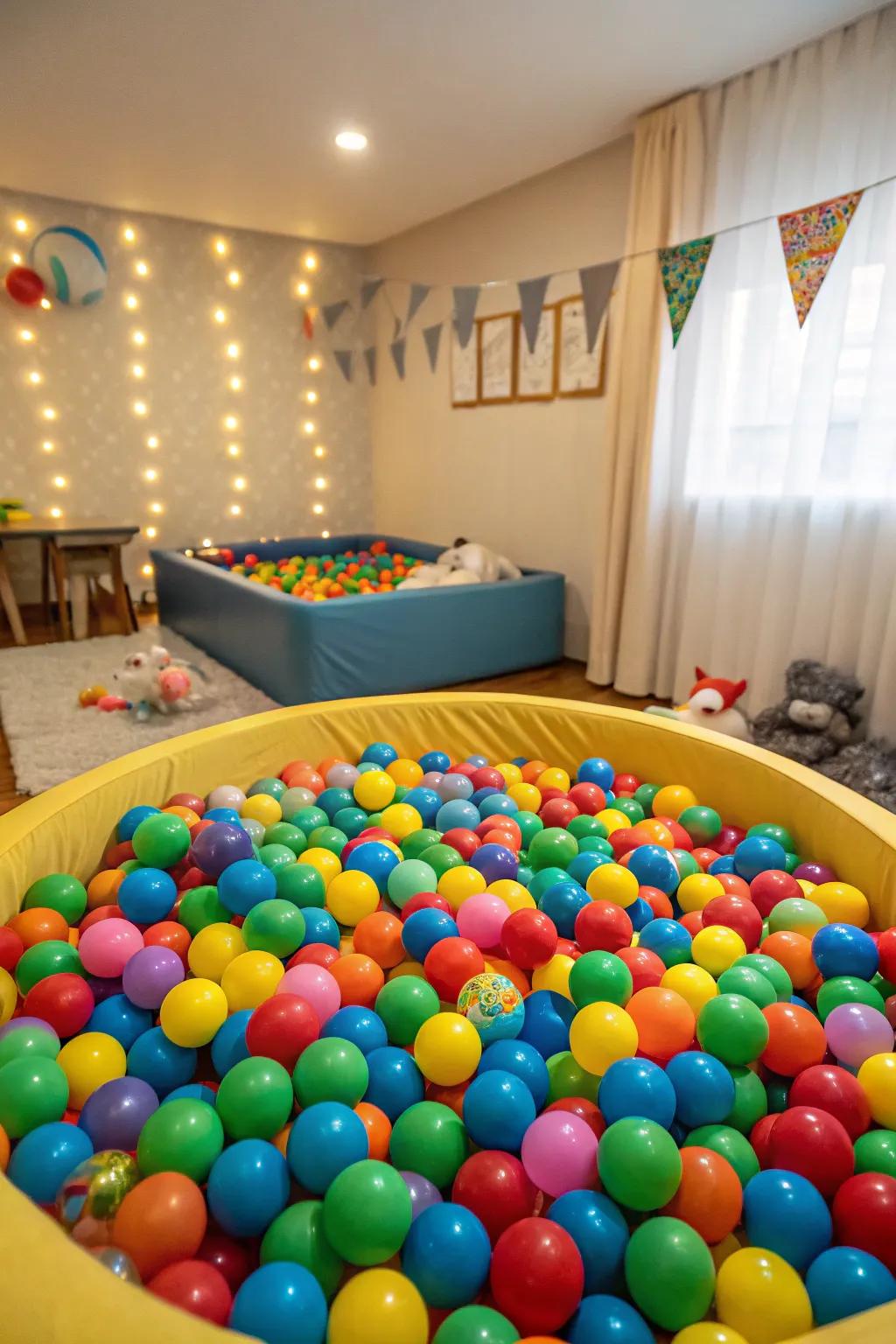 A ball pit offers endless joy and sensory exploration.