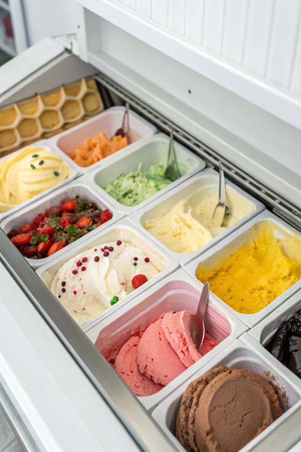 A dedicated ice cream space in a top freezer, guaranteeing that sweets are kept perfectly.