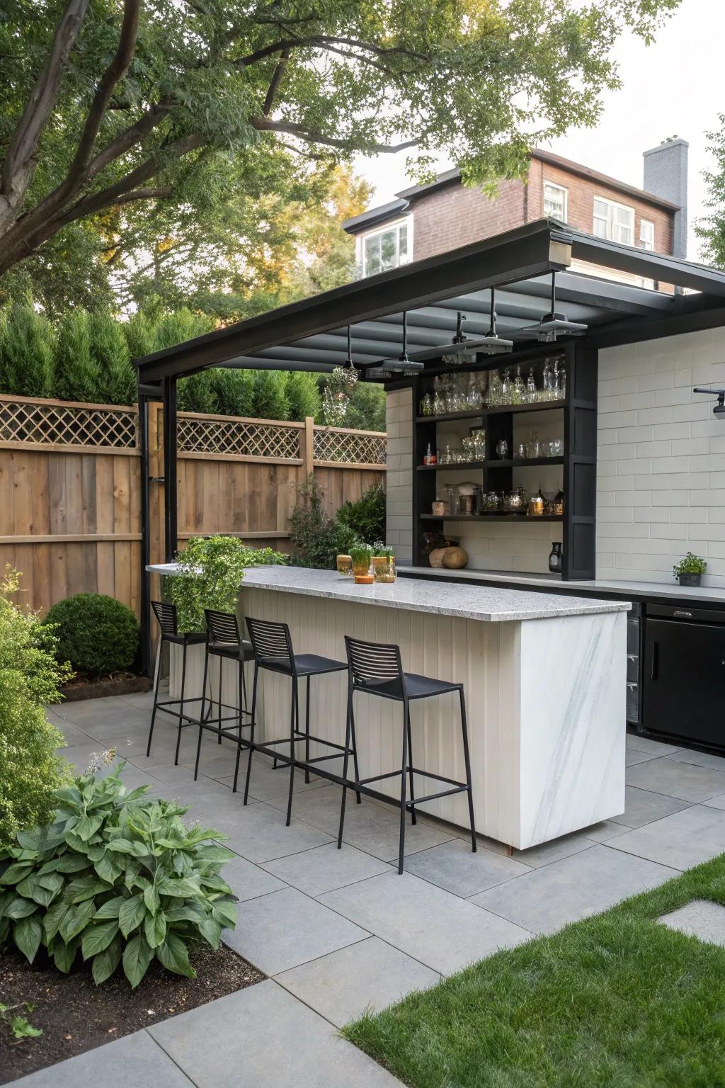 Entertain in style with an outdoor bar.