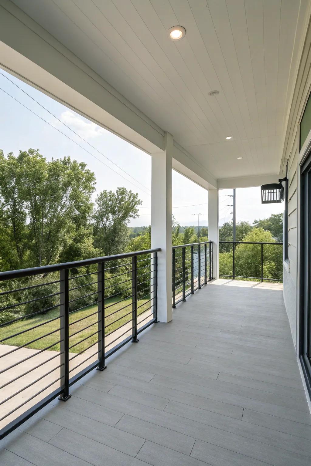 Realize peace with a minimalist porch blueprint.