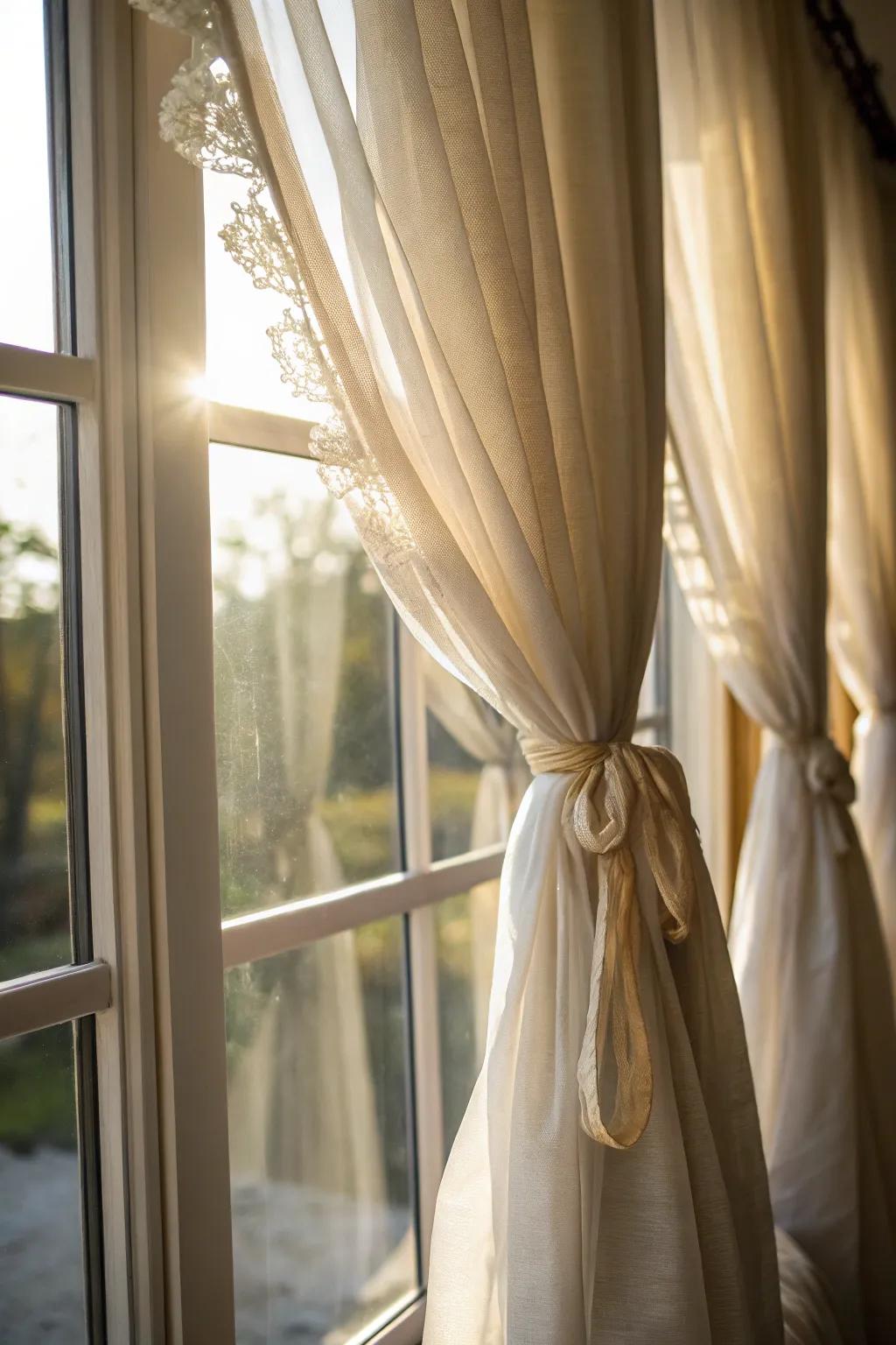 Add a touch of elegance with netting curtain ties.