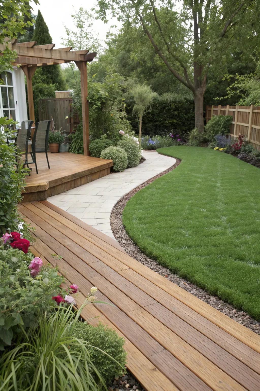 A deck softened with <strong>faux grass</strong> borders.” loading=”lazy” class=”pimg”>
	</picture><figcaption>A deck softened with <strong>faux grass</strong> borders.</figcaption></figure>
<p>Softening the borders of a deck with <strong>faux grass</strong> can introduce a gentle nuance to your patio. I adore how it crafts a seamless transition from deck to garden.</p>
<h3>A few things you might like:</h3>
<ul class=