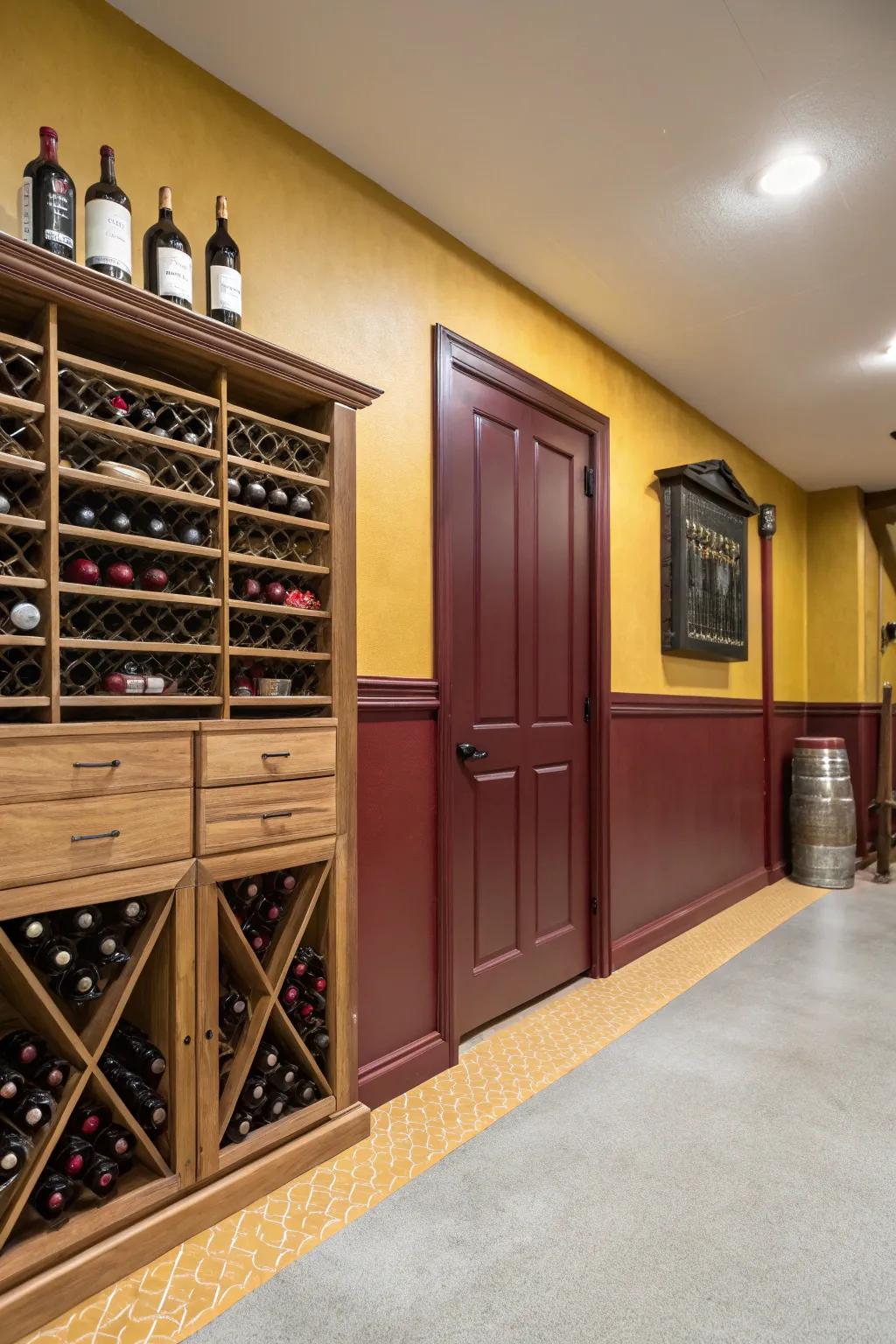 Crimson and gilt add elegance and luxury to your garage.