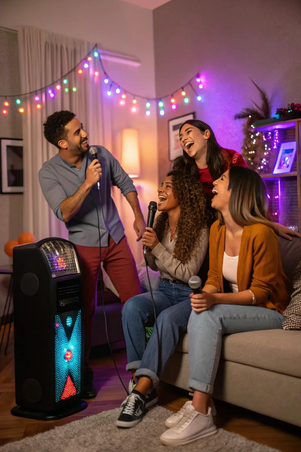 Let the music bring joy with a karaoke night.