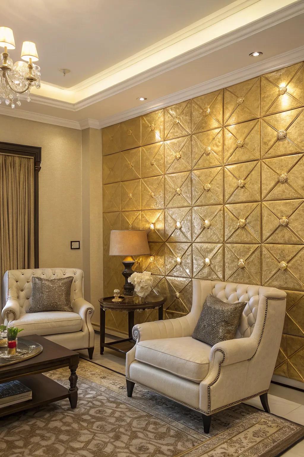 Gleaming details add a luxurious touch to your living room.