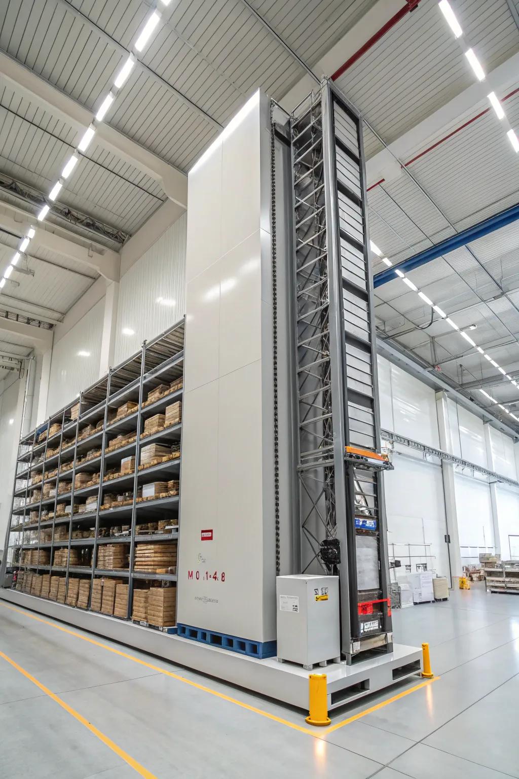 Vertical machines maximize amount of storage and efficiency.
