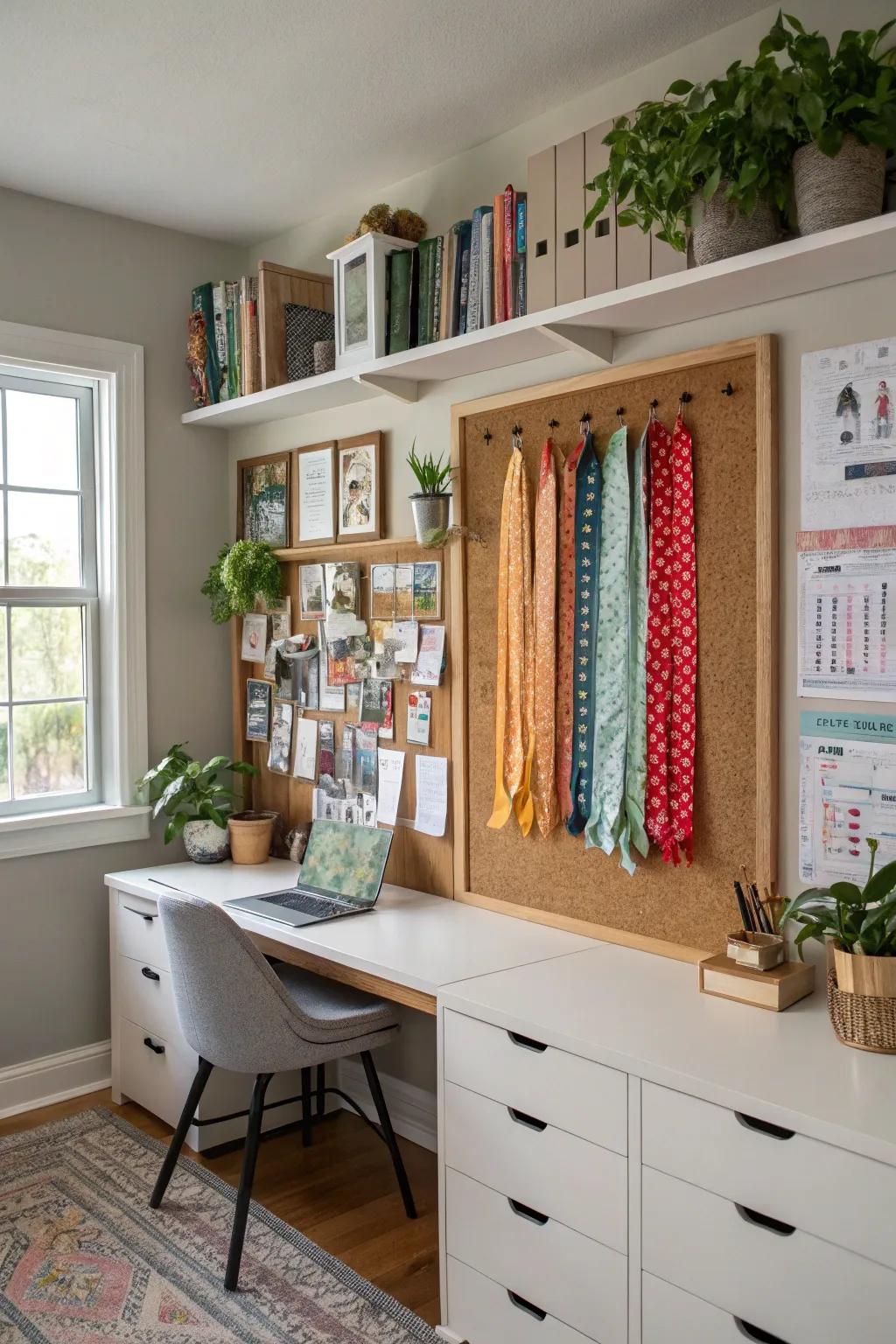 A cork board display that inspires imagination and versatility.