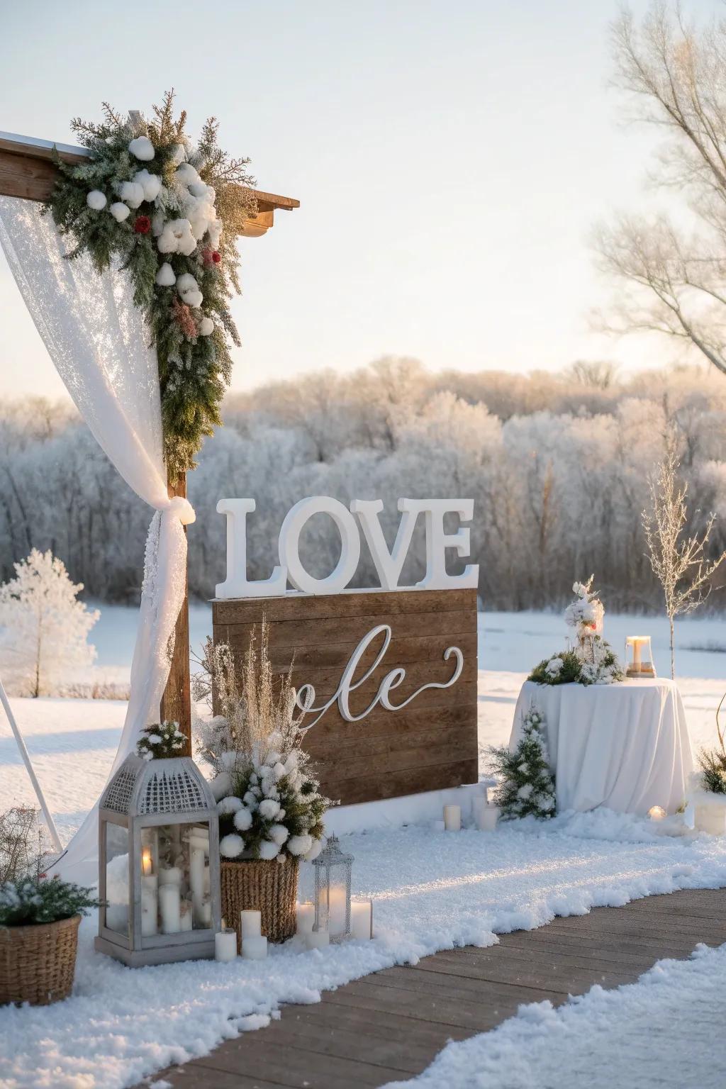 Season-related sayings are consistent with wedding themes.