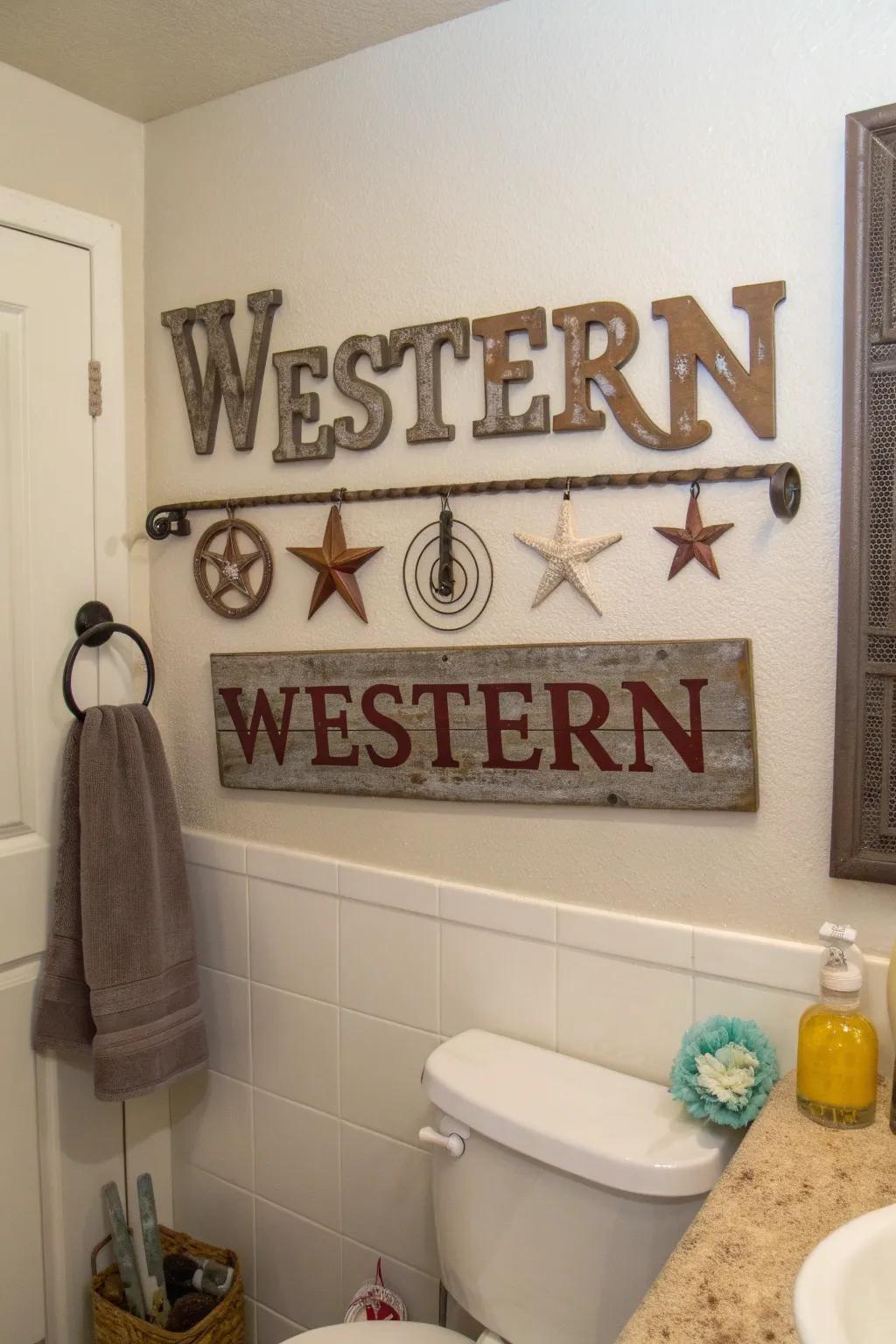Western metal signage contributes charisma and personality.