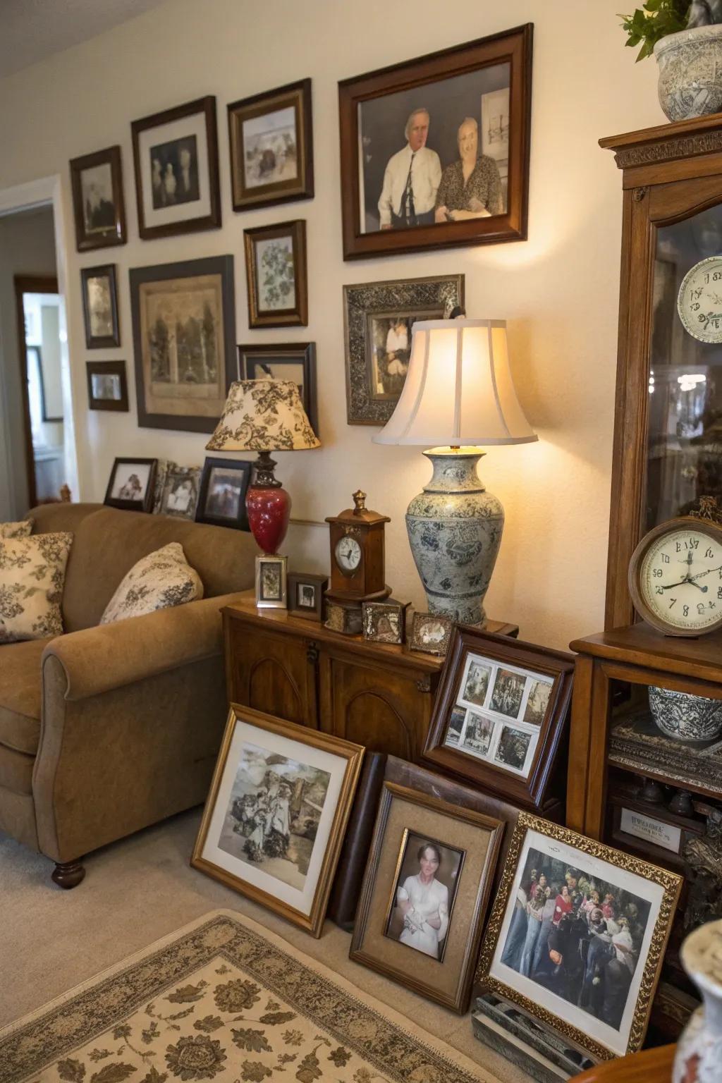 Personal touches infuse warmth and individuality into the space.