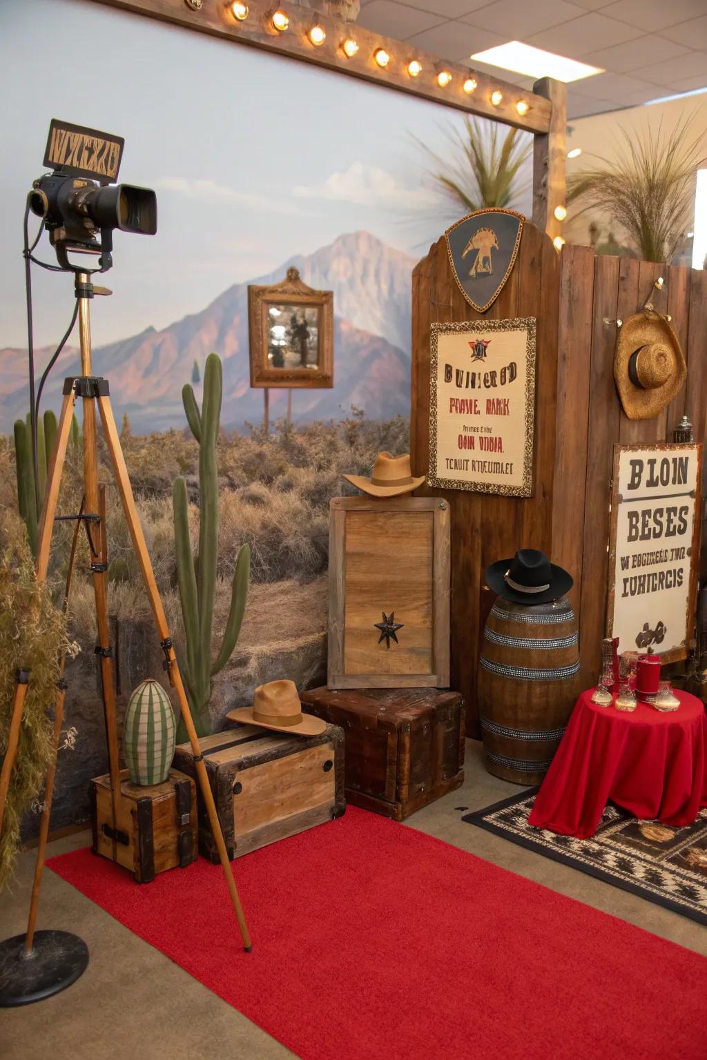 A themed picture booth lets visitors capture delightful memories.