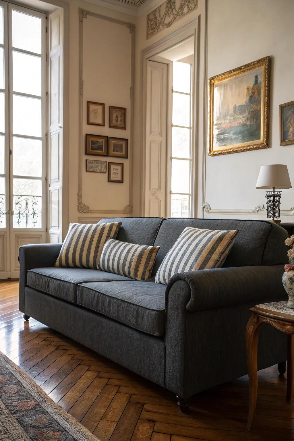 Lined pillows add a hint of timeless elegance.