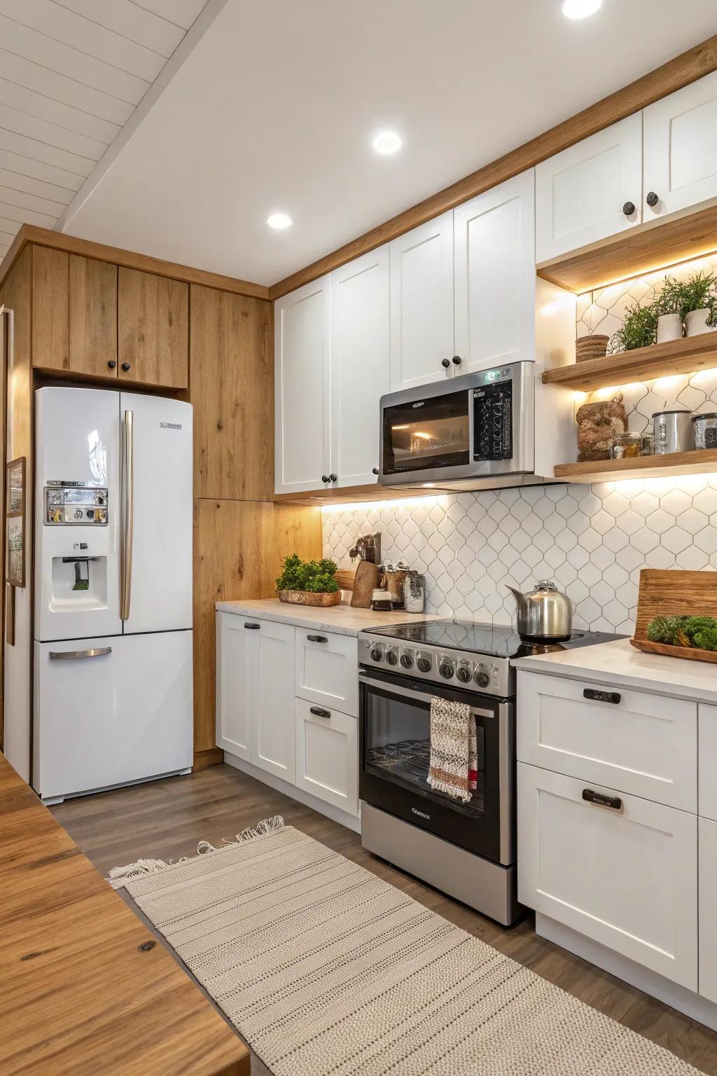 Intelligent appliances enhance the kitchen's functionality and panache.